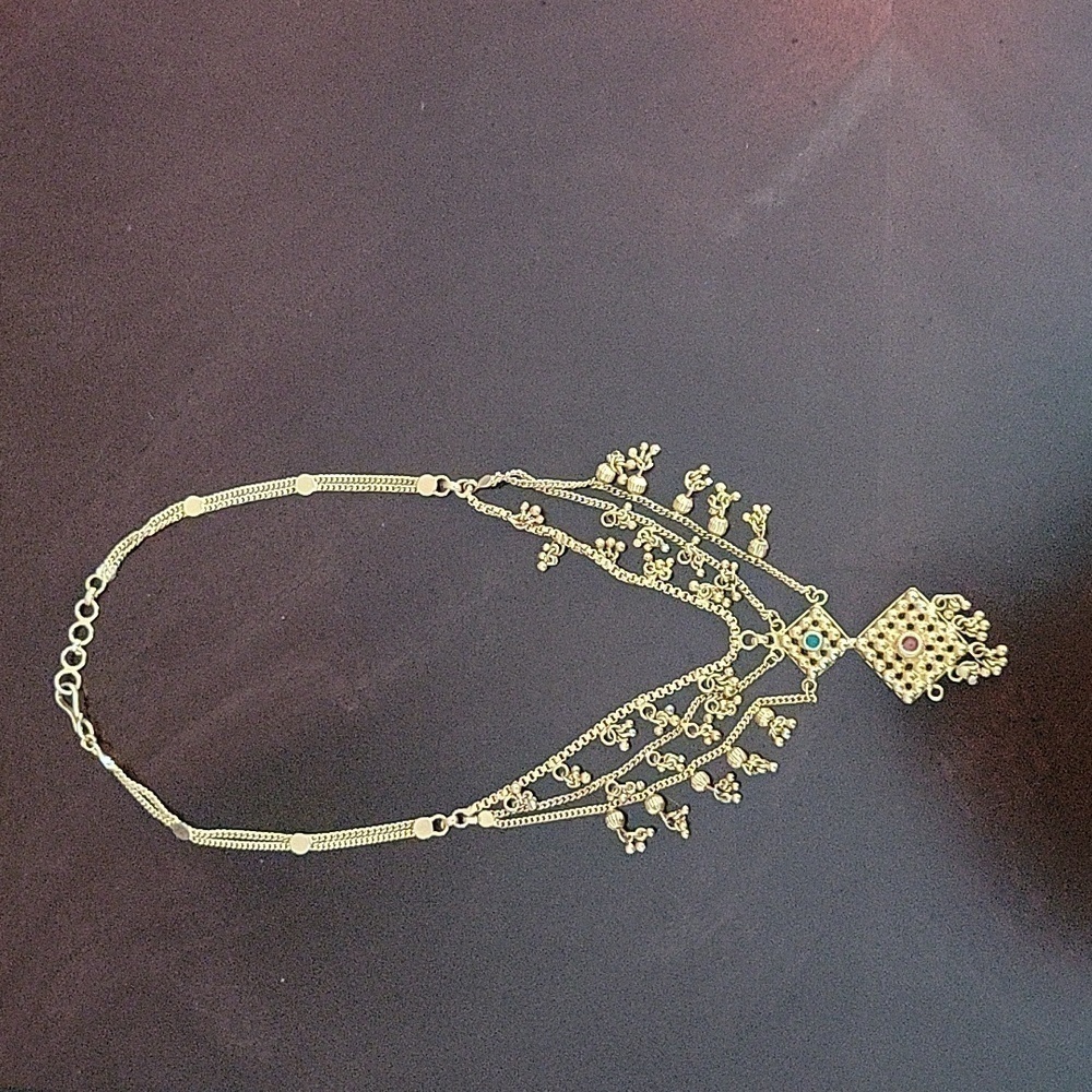 Kundan Layered Gold Tone Necklace